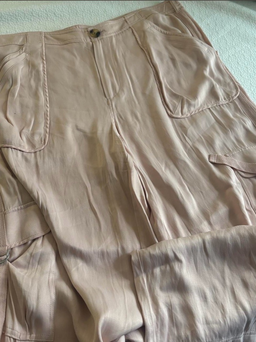 Anthropologie Blush Utility Cargo Pants viscose 14 NWOT